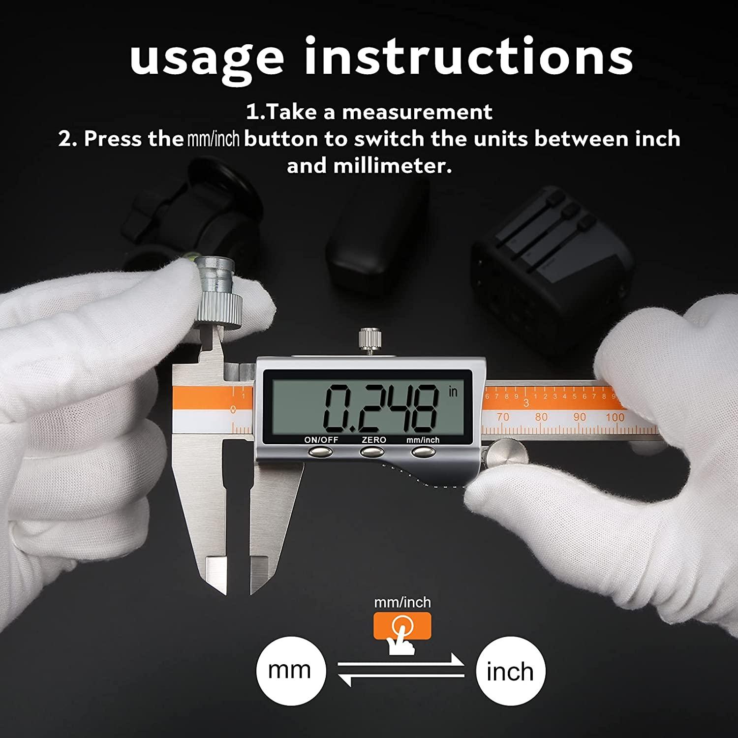 Chân trượt 150mm, trượt bằng thép không gỉ kỹ thuật số với màn hình LCD lớn, đo đường kính, tầm cỡ độ sâu, để đo lường ngành công nghiệp trong nước