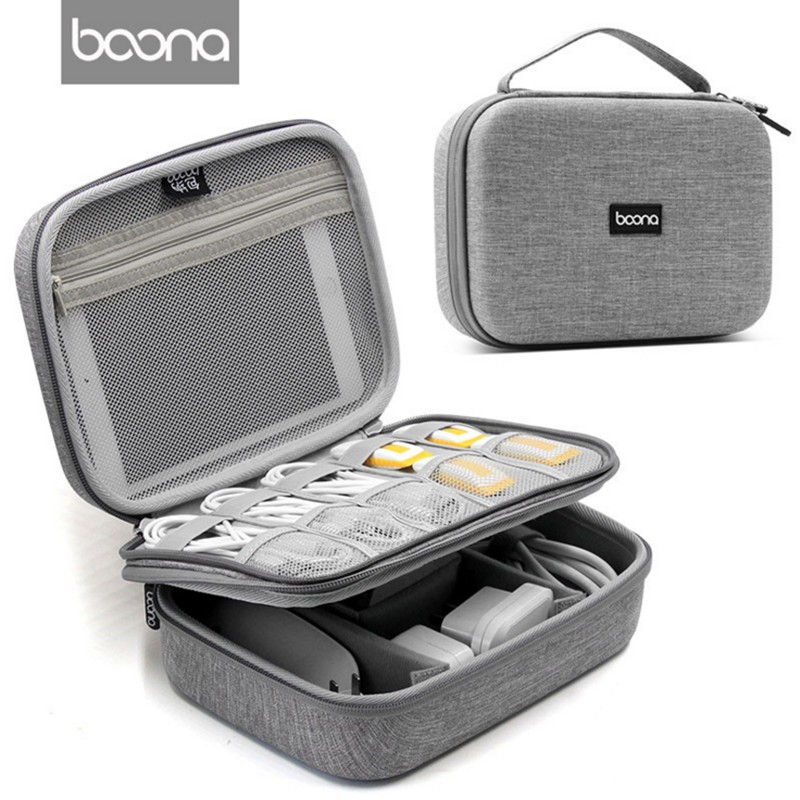 baona Travel Digital Gadget Storage Bag Waterproof iPad Mini USB Cable Organizer Hard Case