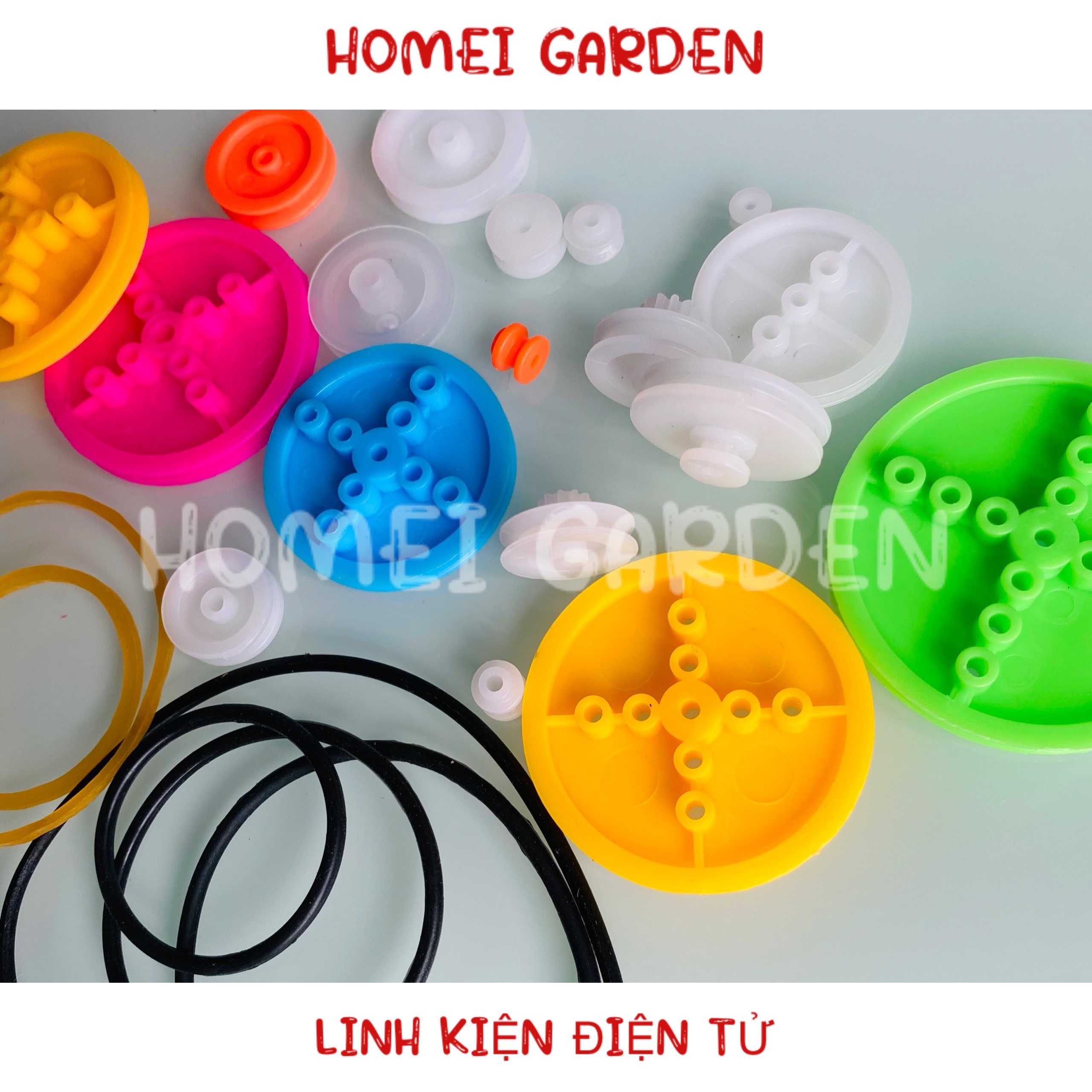 Bộ 19 loại ròng rọc và 6 loại dây curoa thông dụng để làm đồ chơi DIY steam stem - Hm0169