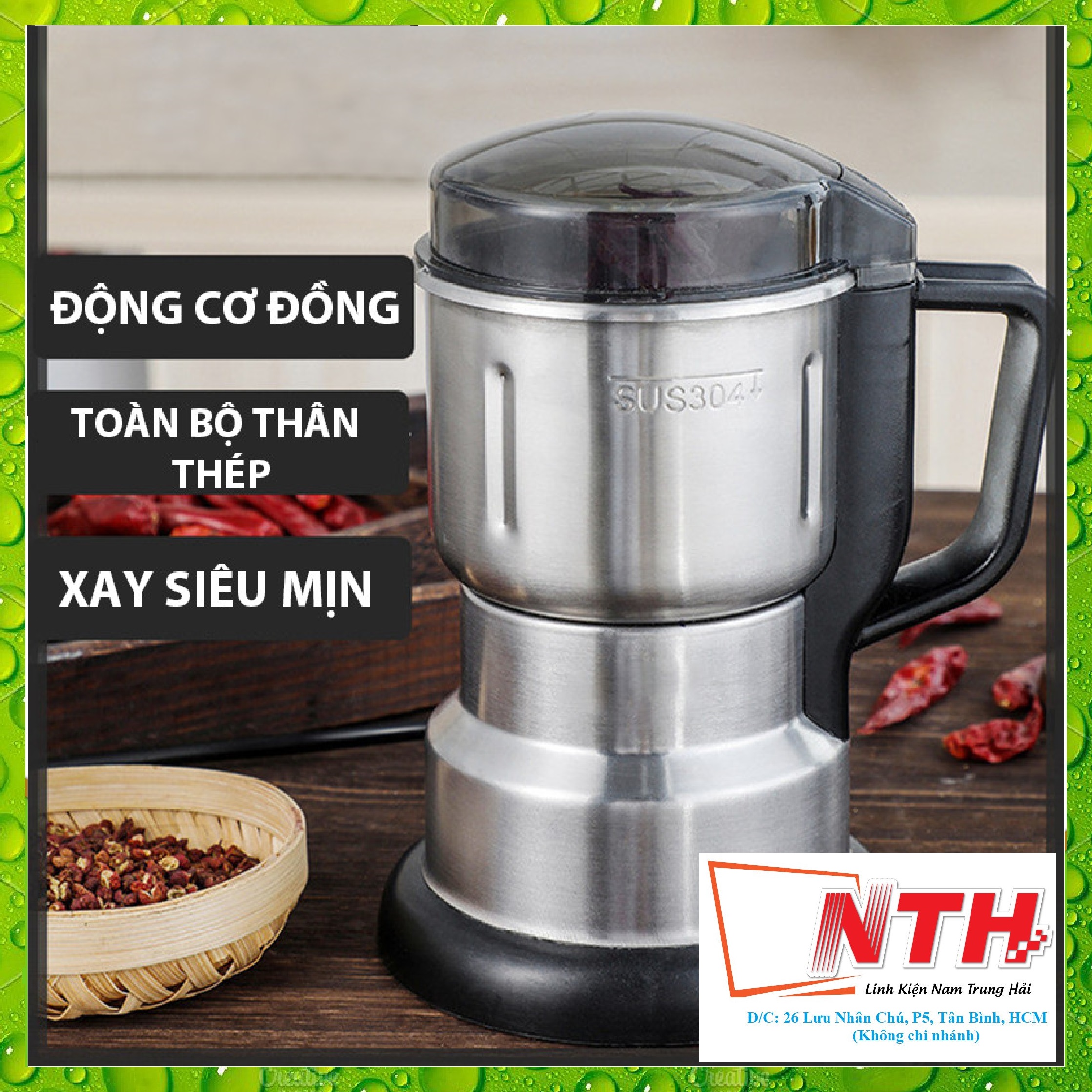 MÁY XAY NGŨ CỐC VÀ ĐỒ GIA VỊ - GRINDER NGUỒN 220V