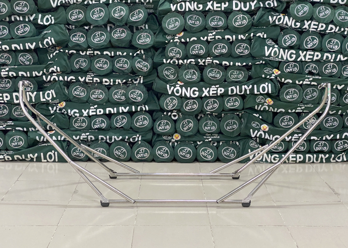 KHUNG VÕNG XẾP DUY LỢI INOX - CỠ LỚN - TẶNG 10 MÓC ÁO KÉP NHỰA CAO CẤP DUY LỢI