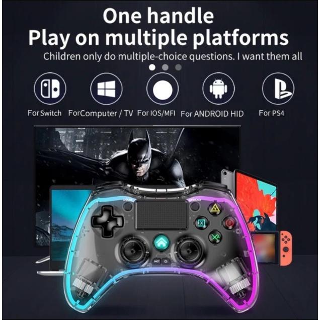 Tay Cầm Chơi Game Không Dây Trong Suốt Bluetooth 2.4G, Phím Bấm Nhạy, Chính Xác Và Nhẹ, Lựa Chọn Tuyệt Vời Cho Game Thủ