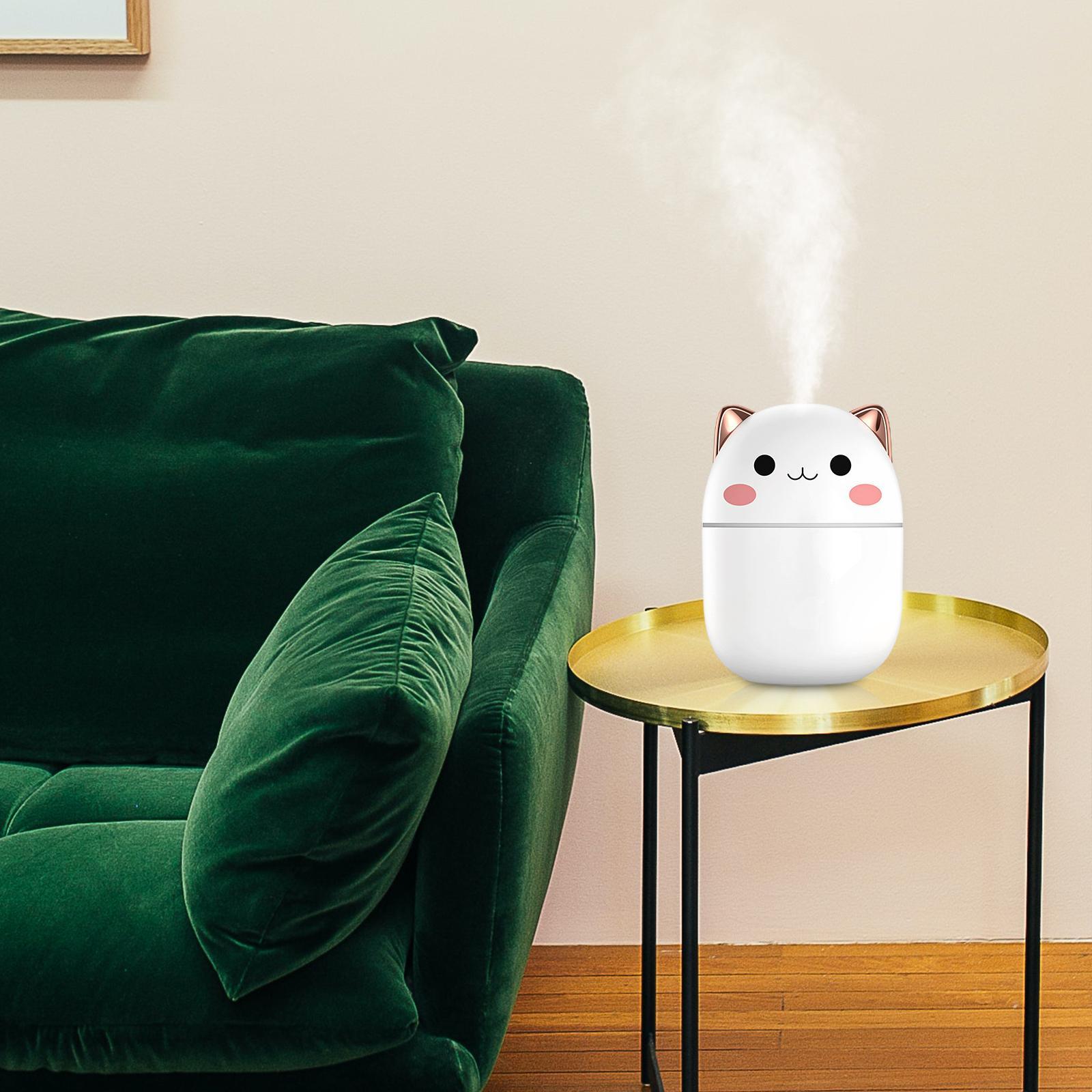 Car Humidifiers, 250ml Small Air Humidifier, Portable Mini Humidifiers for Bedroom, USB Cool Mist Sprayer with Night Light for Home,Office, Plants