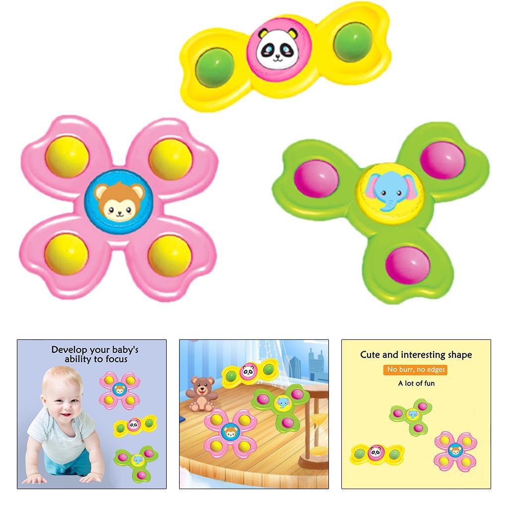 3pcs Suction Cup Top Toy Bathing Toys for Kids Boys Girls animal