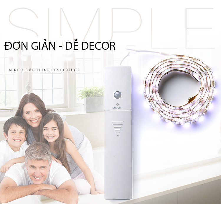 Đèn LED Dây Trang Trí Cảm Ứng Chuyển Động Dùng Pin LEDLINE03