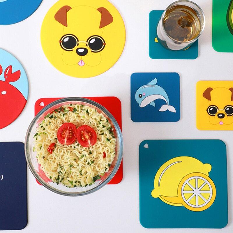 Tableware Pad Placemat Table Mat PU Leather Heat Insulation Non-Slip Simple Placemats Disc Coaster Placemat for Dining Table
