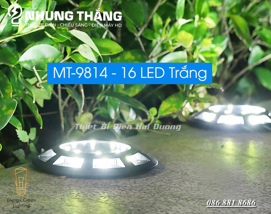 Đèn LED Cắm Cỏ Sân Vườn Tròn MT-9814 - 16 LED - Sử Dụng Năng Lượng Mặt Trời - Chống Nước IP65 - Có Video