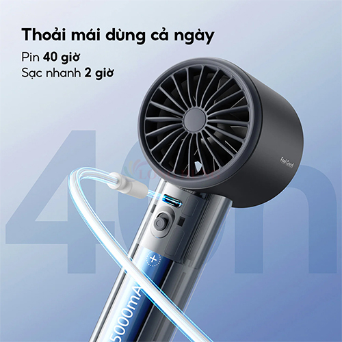 Quạt mini tích điện cầm tay Jisulife 4.86W Handheld Fan Pro1 S 5000mAh (2024) - Hàng chính hãng
