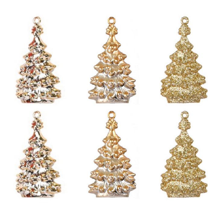 Set 6 Cây Thông E33 9cm Trang Trí Treo Cây Thông Giáng Sinh Decor Noel