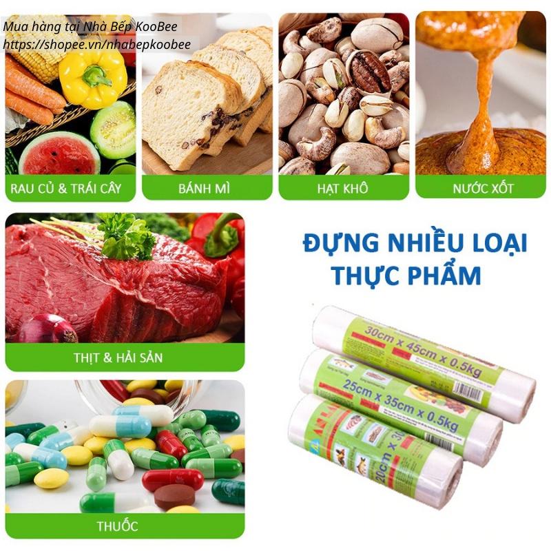 Cuộn 200 túi đựng thực phẩm tủ lạnh sinh học tự hủy - Túi thực phẩm CUỘN TO TIẾT KIỆM 500GR