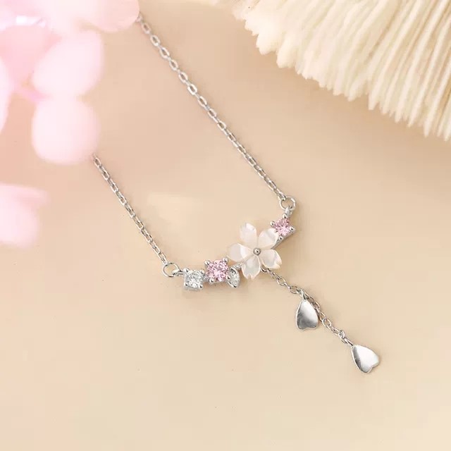 Dây Chuyền Nữ, Dây Chuyền Bạc Nữ Cánh Hoa Mong Manh Dễ Thương - DB2626 - Bảo Ngọc Jewelry