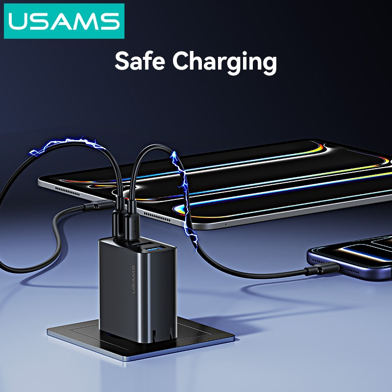 Củ Sạc Nhanh USAMS 4 Cổng CC331/CC330 40W (2*Type-C + 2*USB-A port) - Hàng Chính Hãng