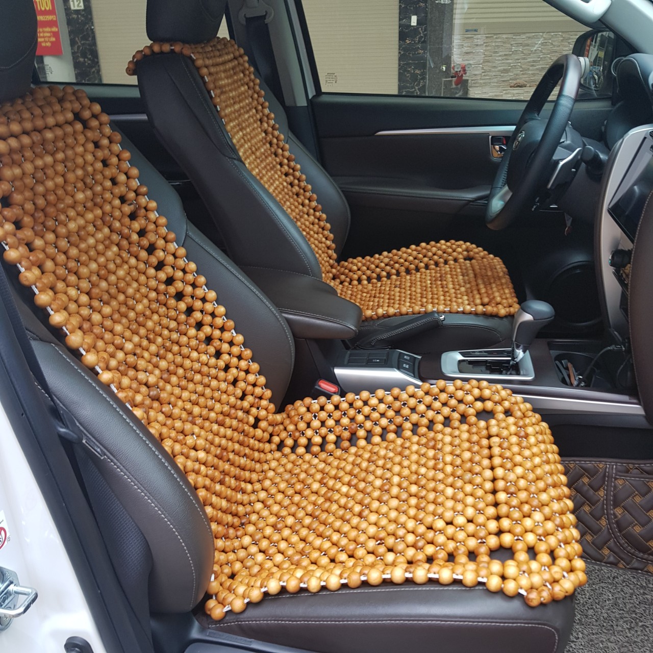 Đệm lót ghế ô tô hạt gỗ Pơ Mu 100% tự nhiên tựa lưng massage trên ô tô - Dạng Cài Đàn - Kích thước: 1,25x0,46m - Trọng lượng: 2,7Kg - Mã: PM-D