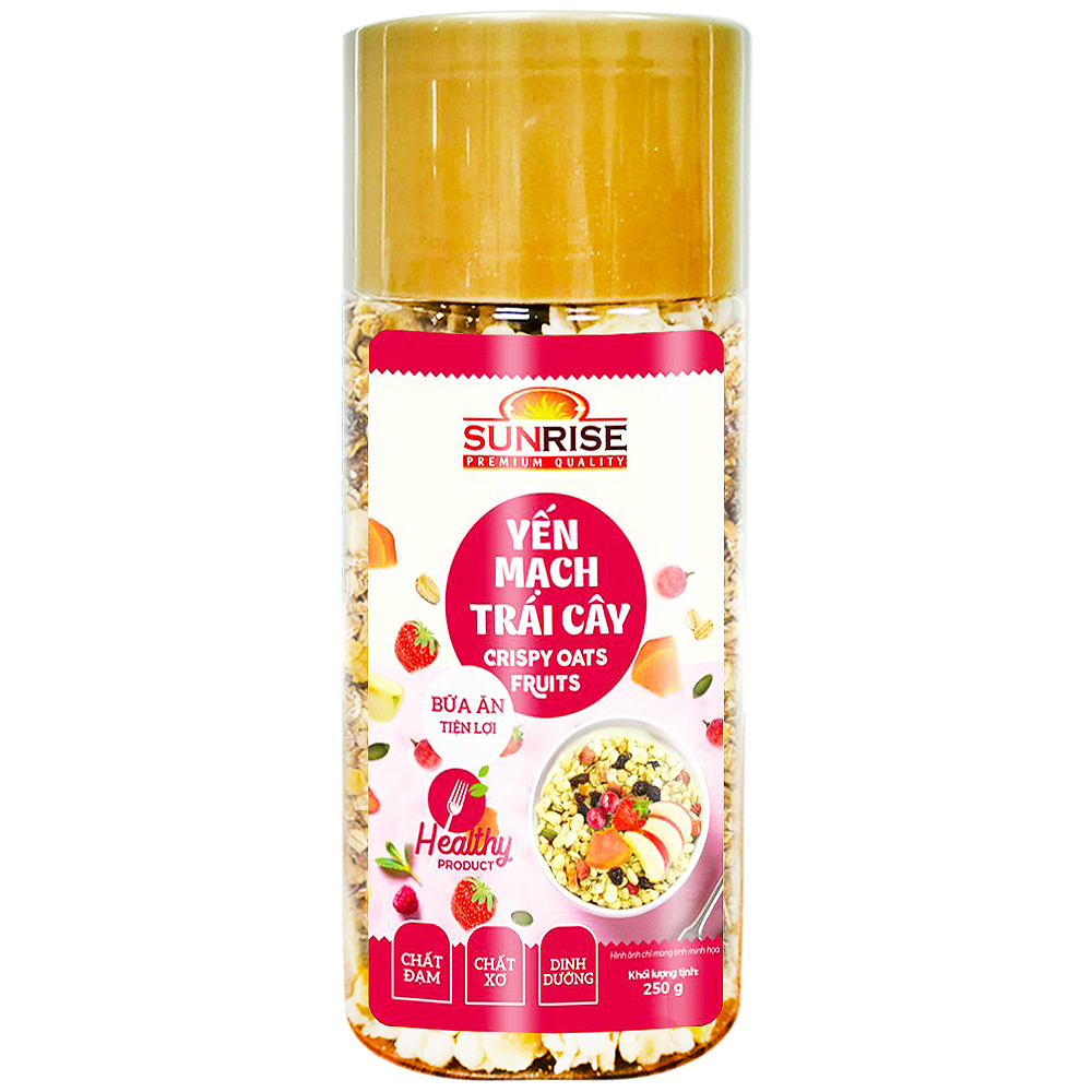 Yến mạch trái cây Sunrise ăn kiêng giảm cân hũ 250g