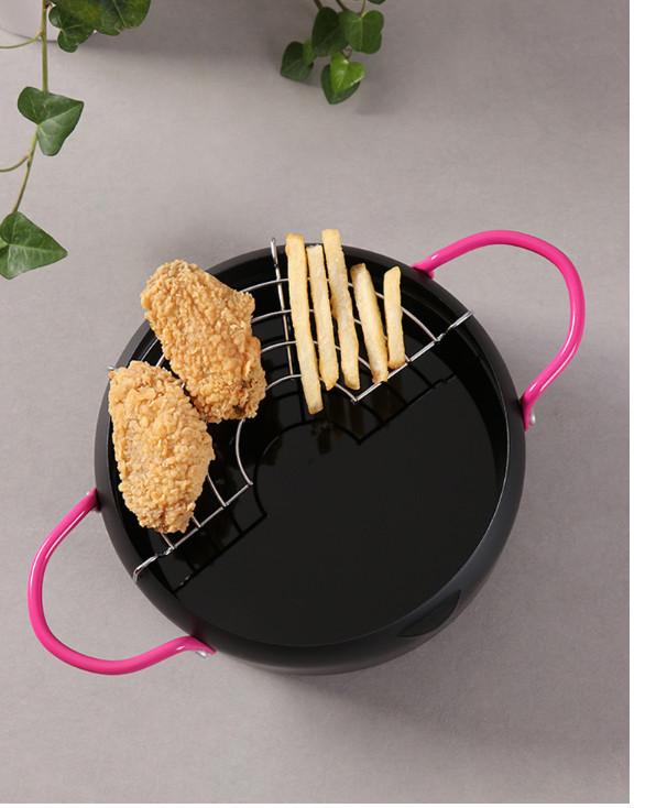 Nồi Chiên Hợp Kim Sắt Kèm Vĩ - 16.5X8Cm 502G 1615Ml - Miễn Phí Vận Chuyển