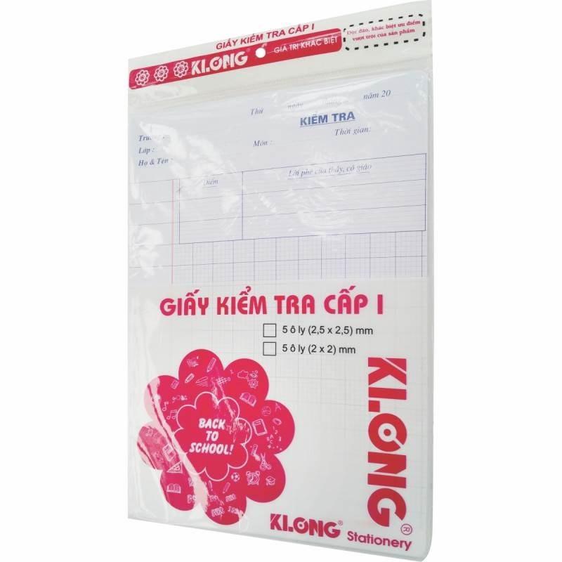 Giấy kiểm tra cấp I 5 ô ly mm; MS: 013