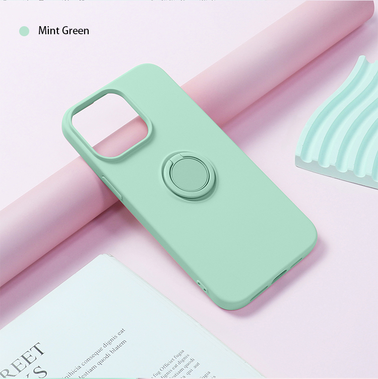 Ốp lưng Silicon Mipow Ring Holder Đế Quay Vòng Nhẫn Kim Loại TPU & PU Leather Dành Cho iPhone 15 Pro Max Hàng Chính Hãng