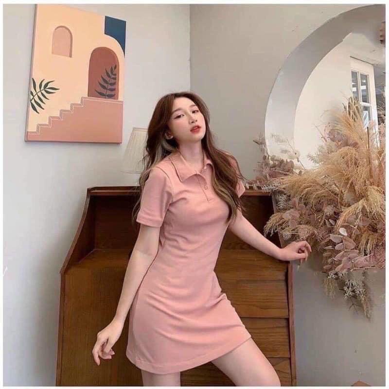Đầm dáng suông Váy Polo chất cotton co giãn 4 chiều năng động Freesize