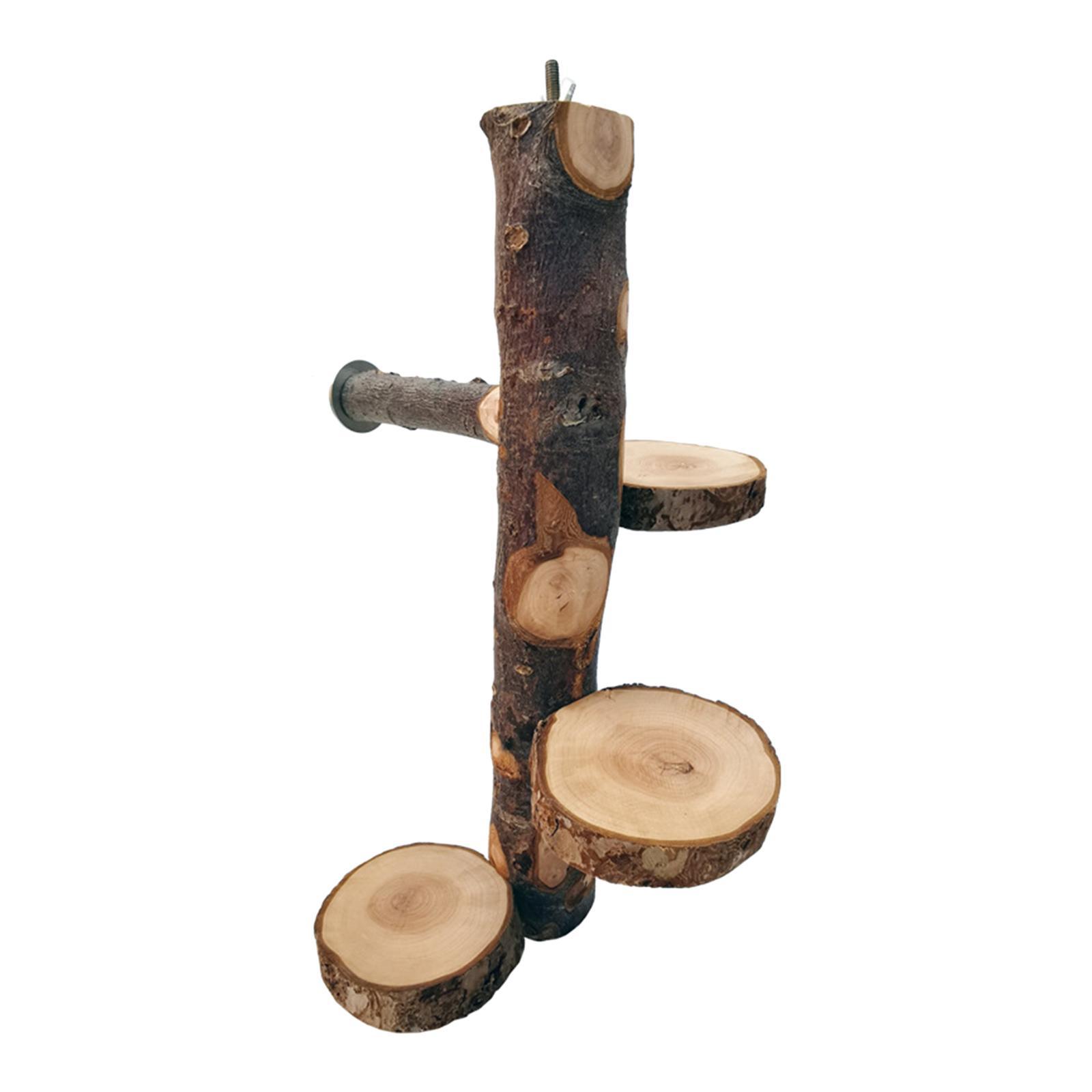 Wooden Climbing Ladder Stand Platform Perch Activity Exercise Rodents Toy Playground Hamster Chew Toys for Chinchilla Gerbil Parrot Resting