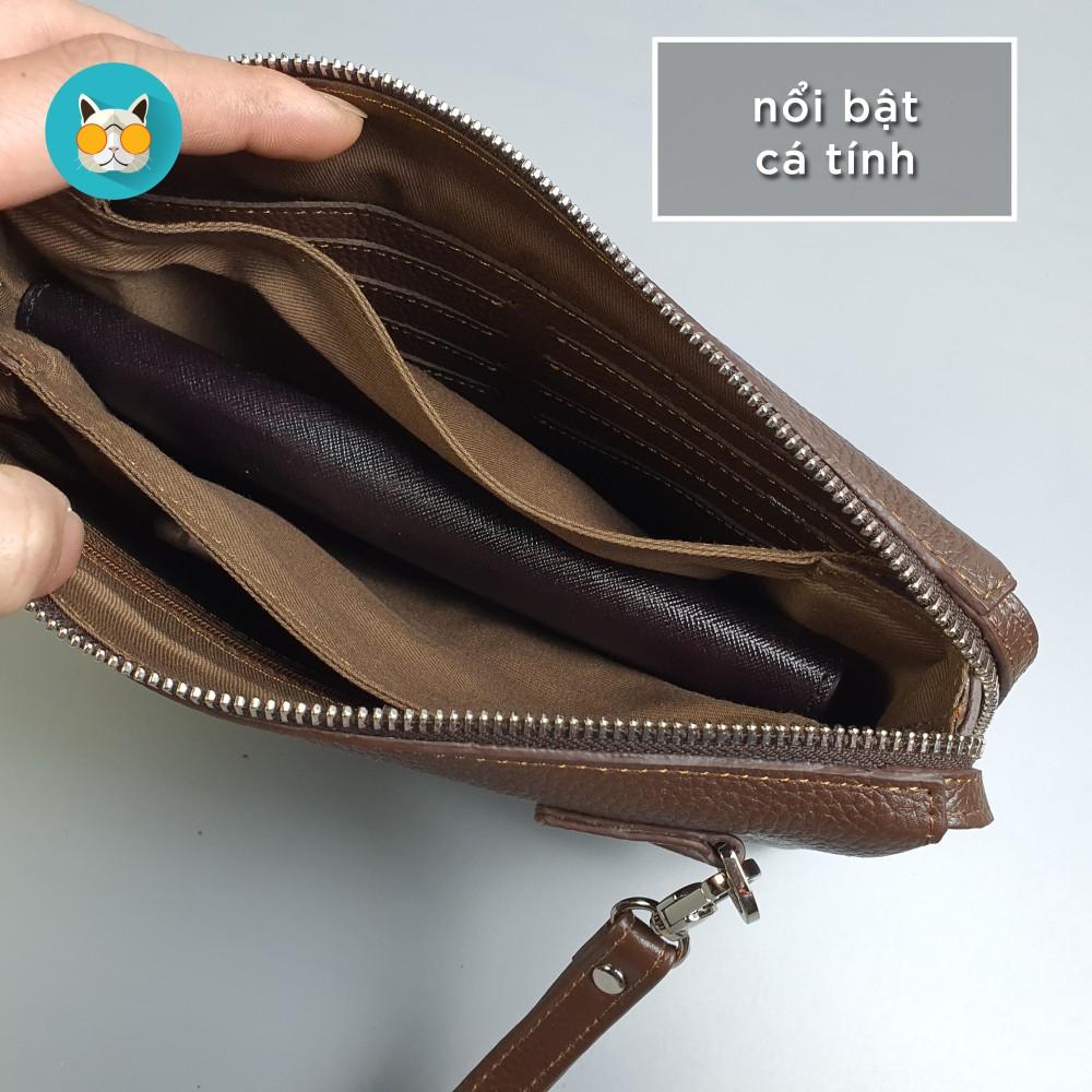 Ví Da Clutch hộp nam da mill CL130  - 100% da bò thật
