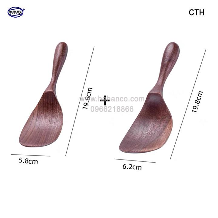 Muôi xới cơm đa năng bằng gỗ Óc Chó (Nhập khẩu Mỹ) - chiên xào các loại - HAHANCO