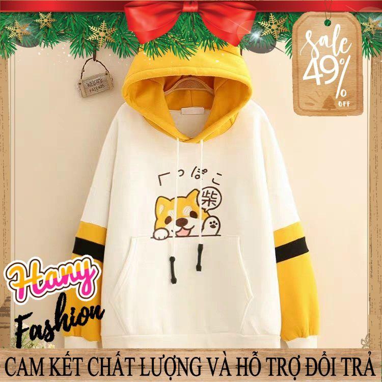 Áo Khoác, Áo Hoodie nỉ bông Cún Corgi có nón phía sau cực xinh xắn đáng yêu - Hany Shop