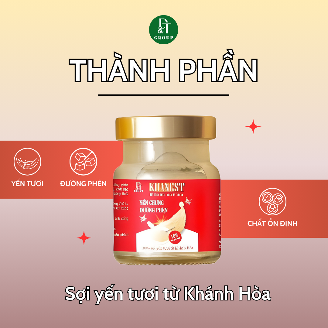 KHANEST - Yến chưng đường phèn dành cho trẻ em /70 ml ( túi xách 6 hũ)