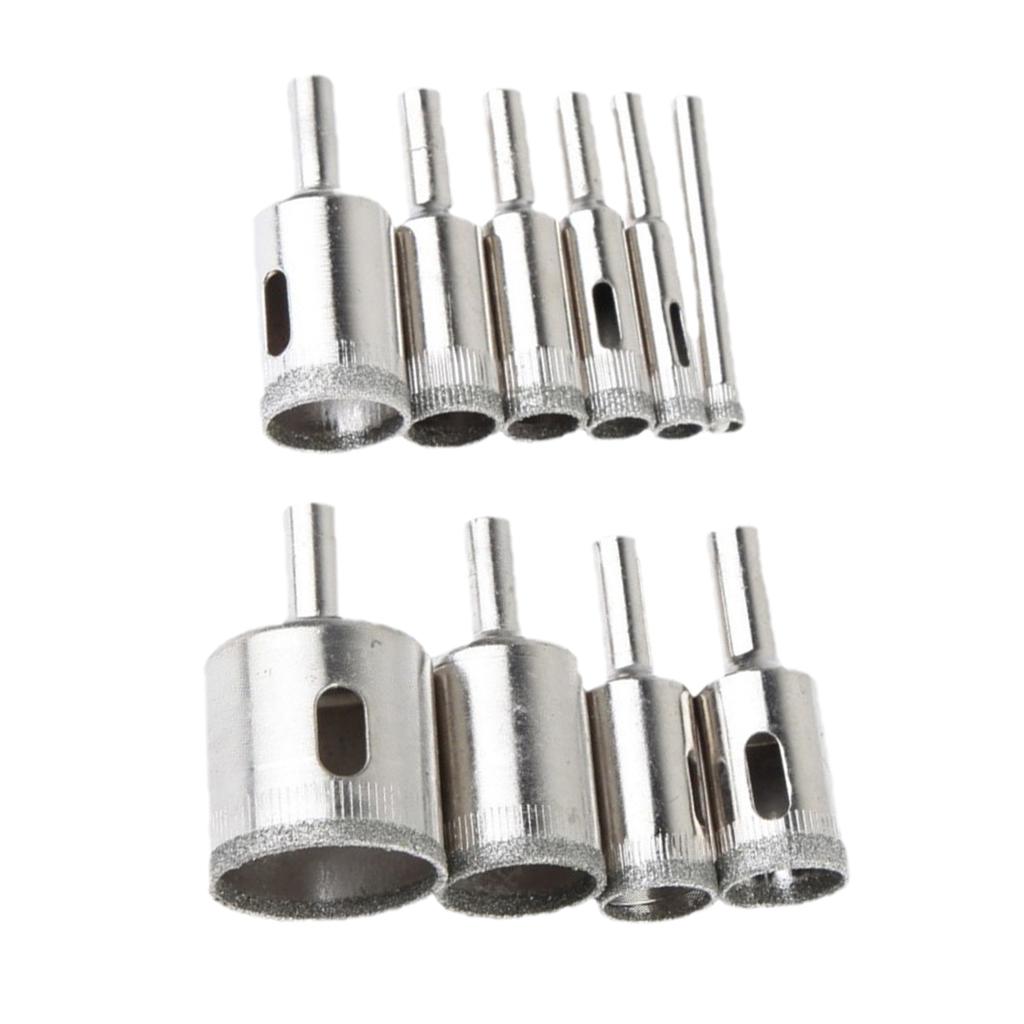 10 Chiếc Kim Cương Lỗ Cưa Bộ Mũi Khoan/Đá Cẩm Thạch Kính Cường Lực Cắt 6-32 Mm, hiệu Quả