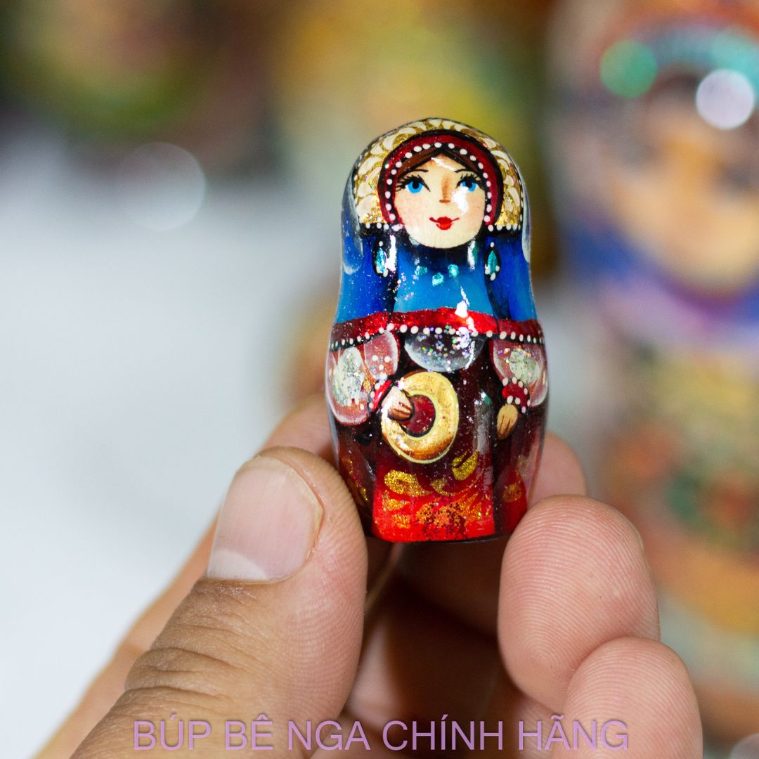 BỘ BÚP BÊ NGA MATRYOSHKA 5 LỚP 20CM CAO CẤP HOA VĂN "CÔNG CHÚA ÔM SAMOVAR" CỰC ĐẸP, TINH TẾ VÀ SANG TRỌNG