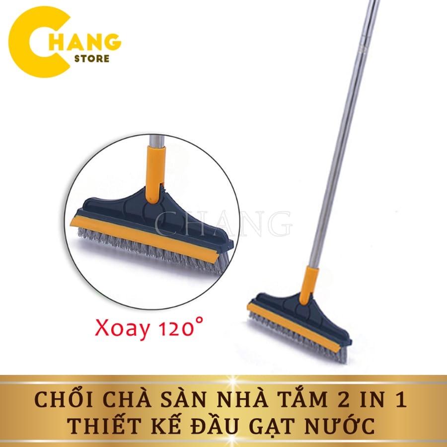 Chổi Chà Sàn Nhà Tắm Thông Minh 2 in 1 Thiết Kế Đầu Gạt Gước Xoay 120 Độ Quét Nhà Siêu Sạch Mọi Góc Bẩn