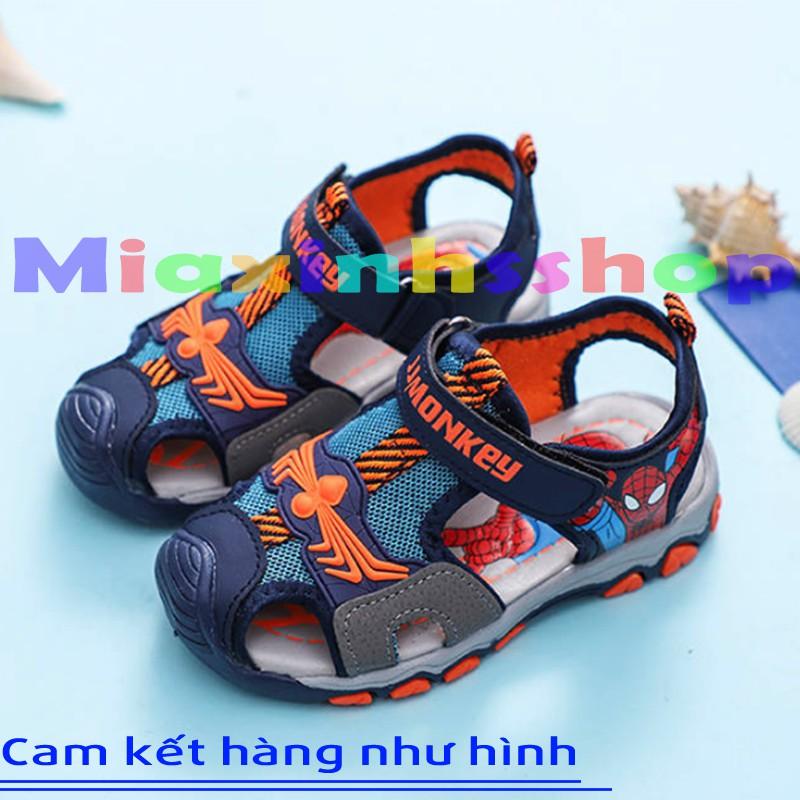 Sandal bịt mũi bé trai Spider Man chất đẹp đế mềm đi siêu êm chân