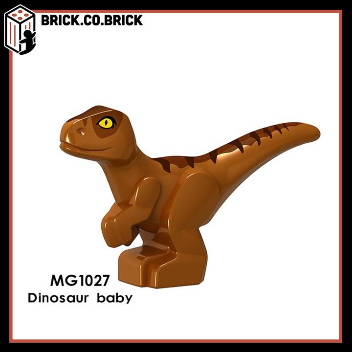 Xếp hình Lắp ghép Công viên Khủng long con nhỏ Baby minifig Jurassic Park  MG1027-MG1050 - 33030-7 Vàng