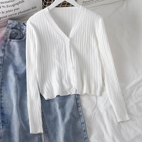 Áo khoác cardigan nữ len mỏng dệt kim mùa Thu ulzzang Hàn Quốc màu tươi