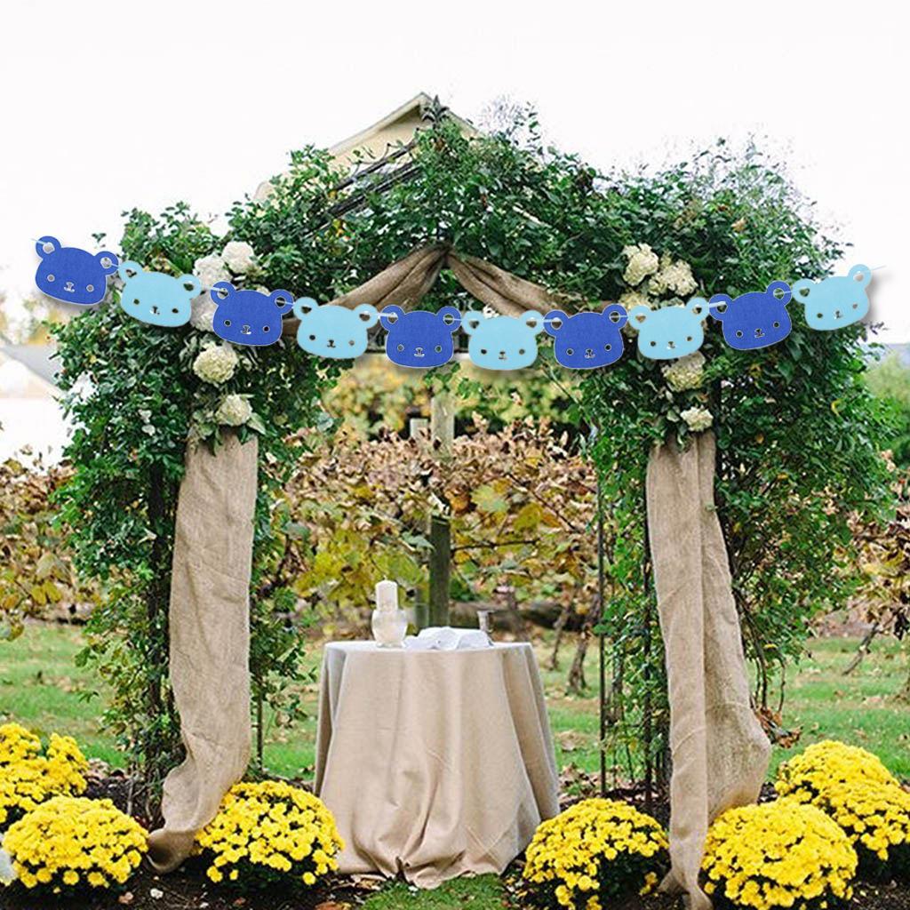 4x Cute Felt Bear String Hanging Bunting Banner Flag Kindergarten Wall Decor