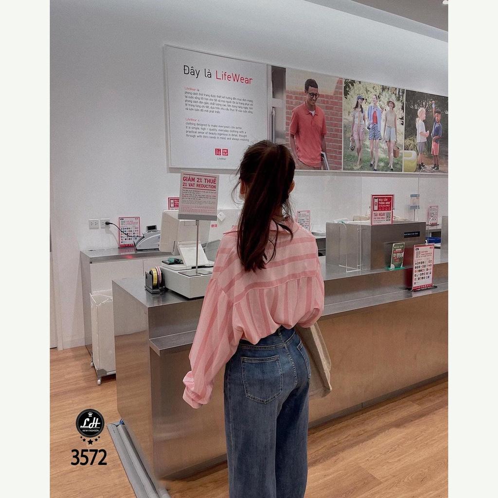 Quần jean nữ ống rộng, quần bò màu xanh túi đấp vuông lưng có tag dễ thương cho nàng Lê Huy Fashion MS 3572