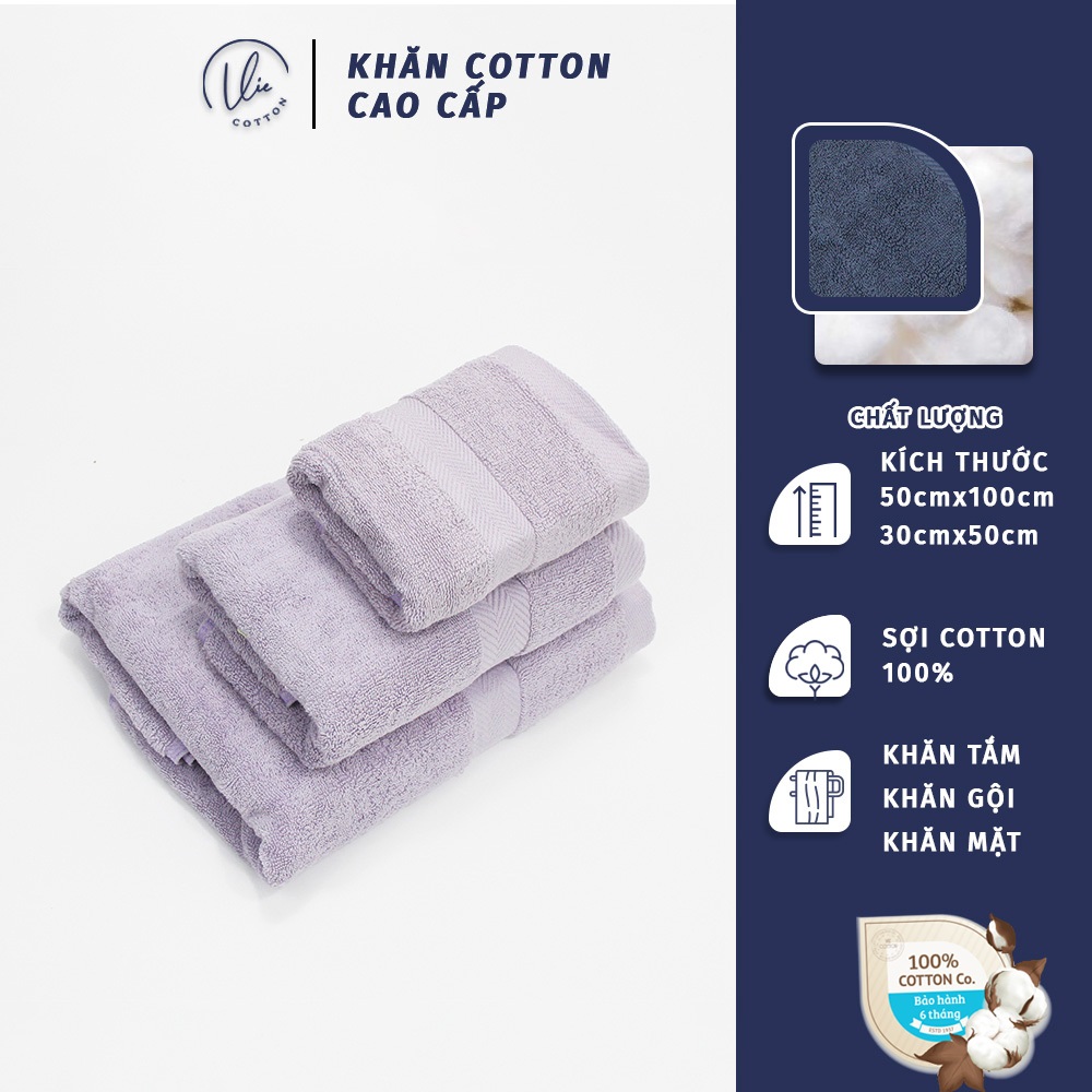 Combo Bộ 2 Khăn Tắm Mặt Cao Cấp VieCotton 100% Cotton Siêu Dày Siêu Mềm Mịn Thấm Hút Cam Kết Giao Đúng Màu - HNC04