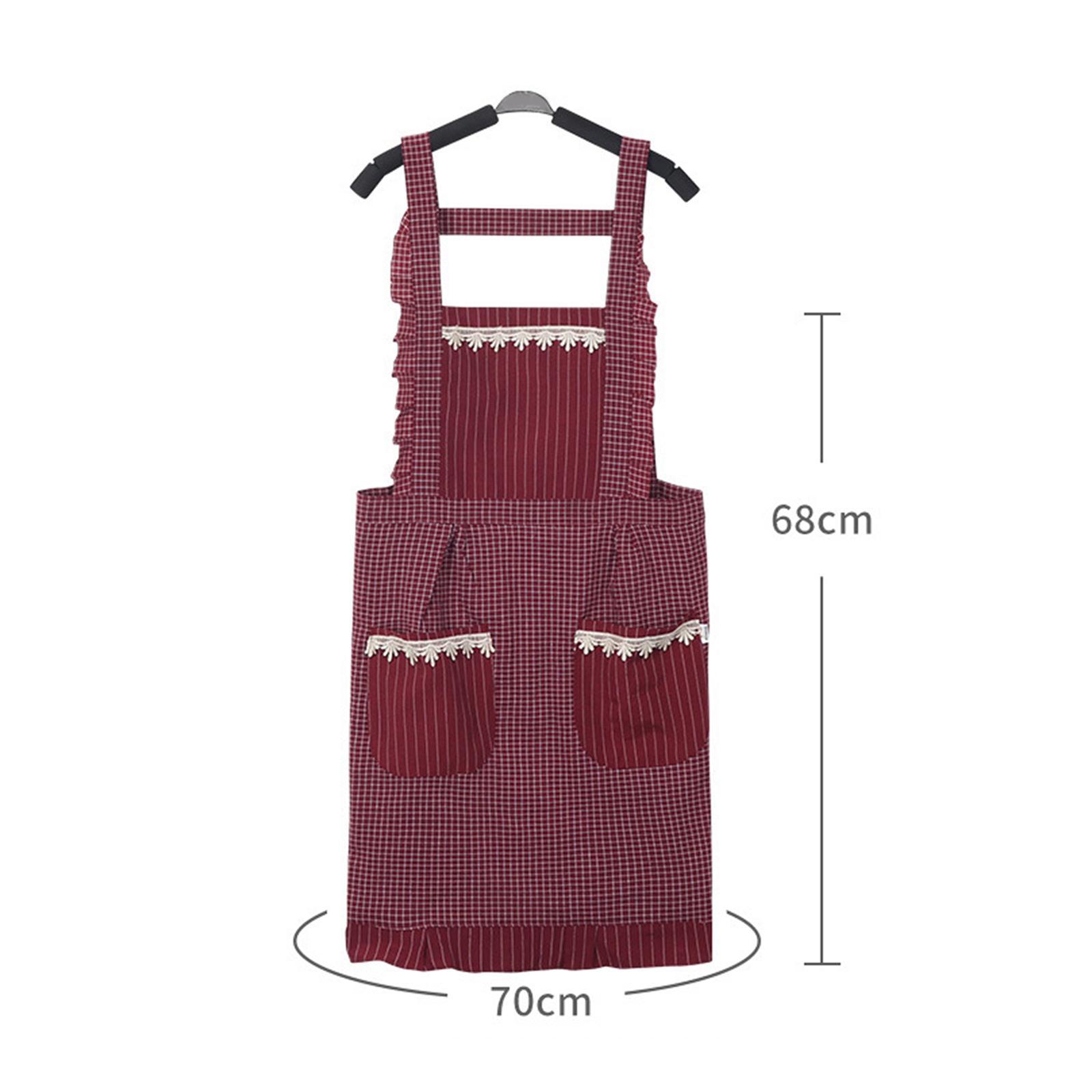 Kitchen Apron Gardening Apron with Pockets Barista Apron for Home Red