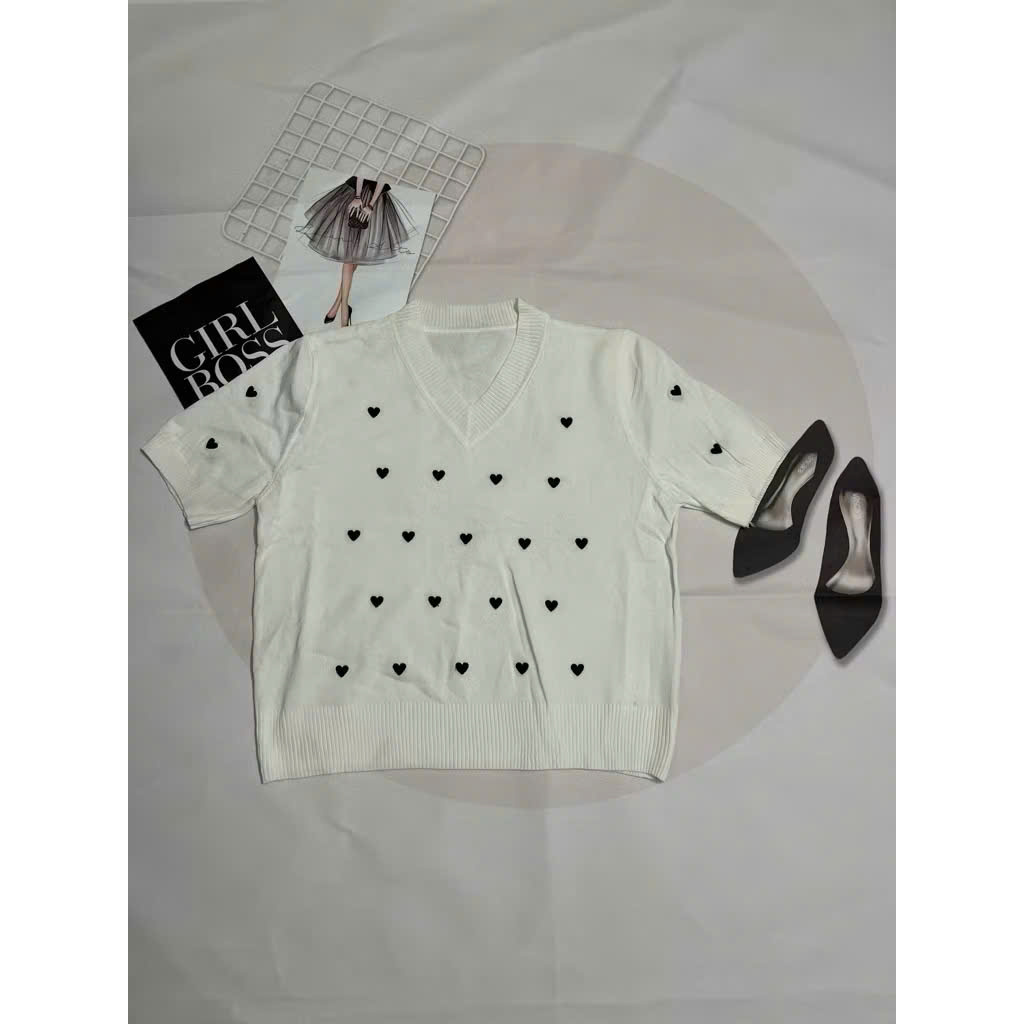 Áo len mongtoghi,áo len dệt kim nữ hàng thanh lý họa tiết dễ thương size 58-63,65kg