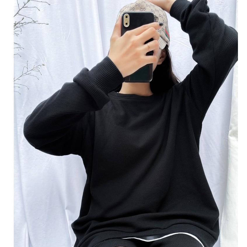 Áo sweater dài tay, áo thu đông dáng rộng cho nữ