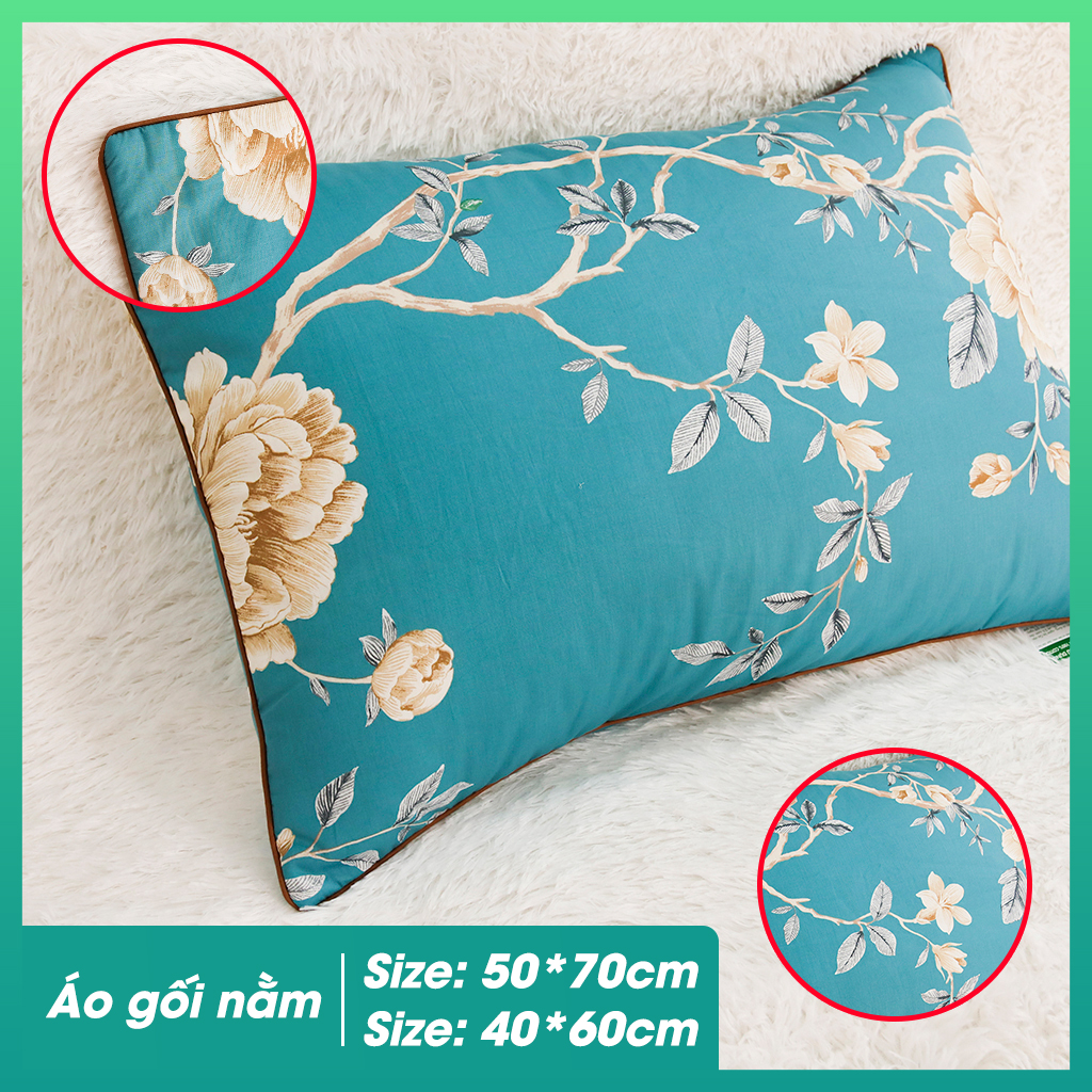 Vỏ gối nằm Amanda, chất liệu cotton lụa satin Hàn Quốc mềm mịn thoáng mát