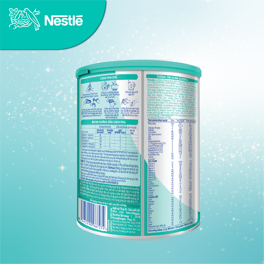 Sữa bột Nestlé NAN OPTIPRO PLUS 1 800g/lon với 5HMO Sản Xuất Tại Thụy Sĩ