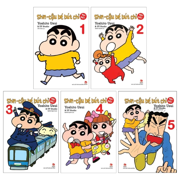 Combo Shin Cậu Bé Bút Chì - Đặc Biệt (Tái Bản 2019): Tập 1 + 2 + 3 + 4 + 5 (Bộ 5 Tập)