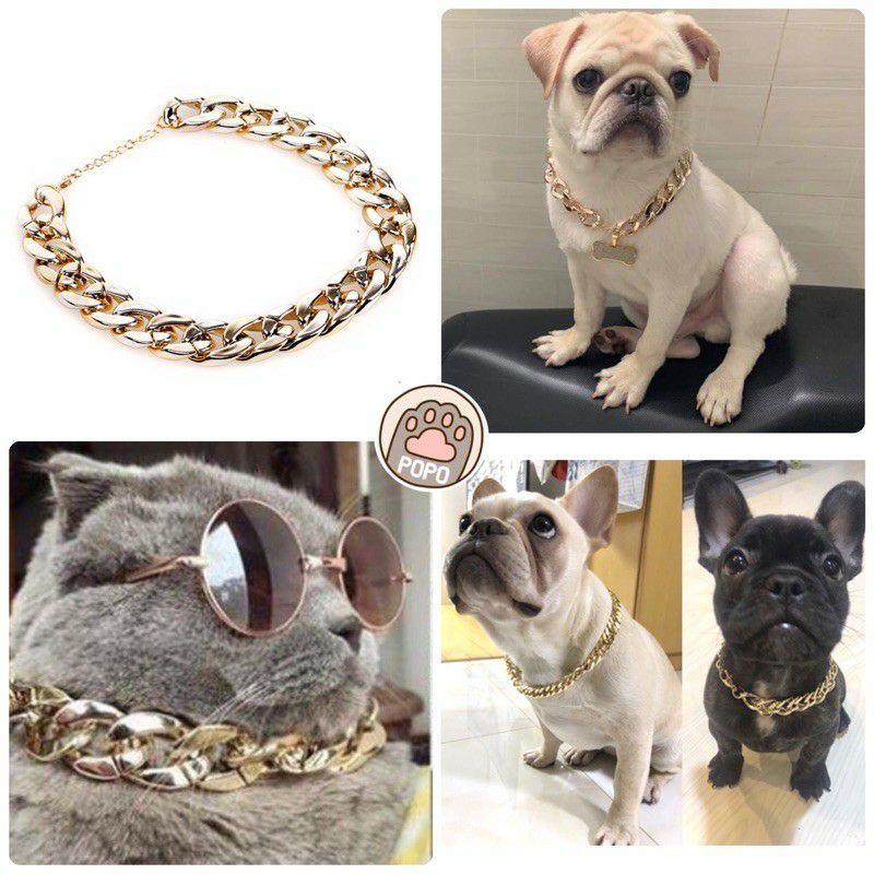 Vòng cổ mạ vàng cho chó mèo thú cưng