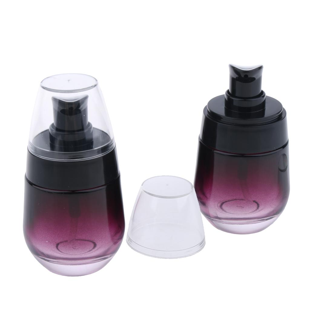 2x 30ml Portable Travel Glass Empty Pump Lotion Spray Bottle Hand Wash Vials for Women's Daily Life