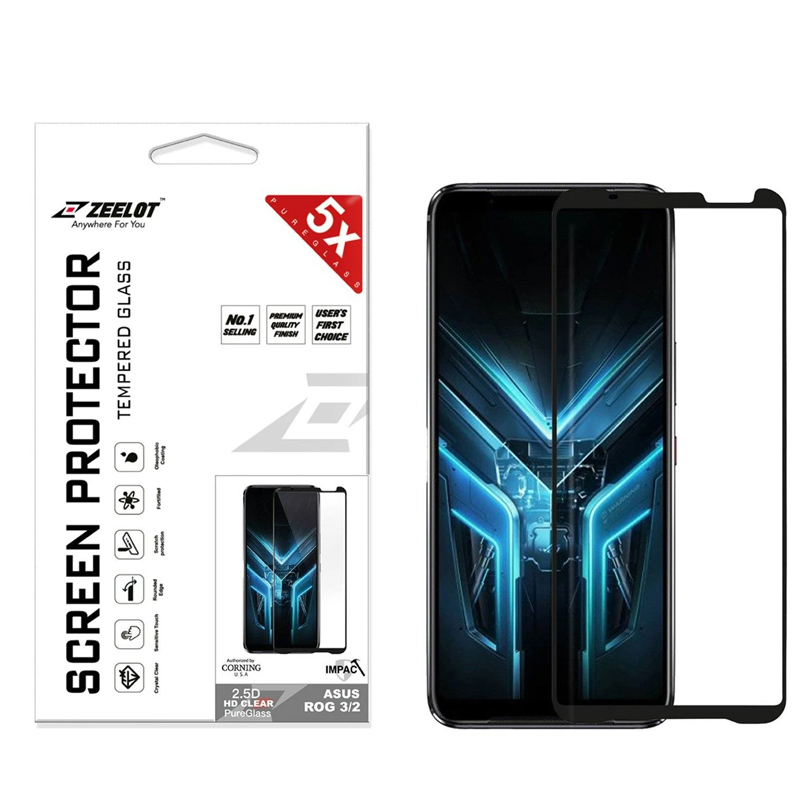 Dán Cường Lực Asus ROG Phone 2/3/5 ZEELOT PureGlass 2.5D Full Keo - Hàng Nhập Khẩu