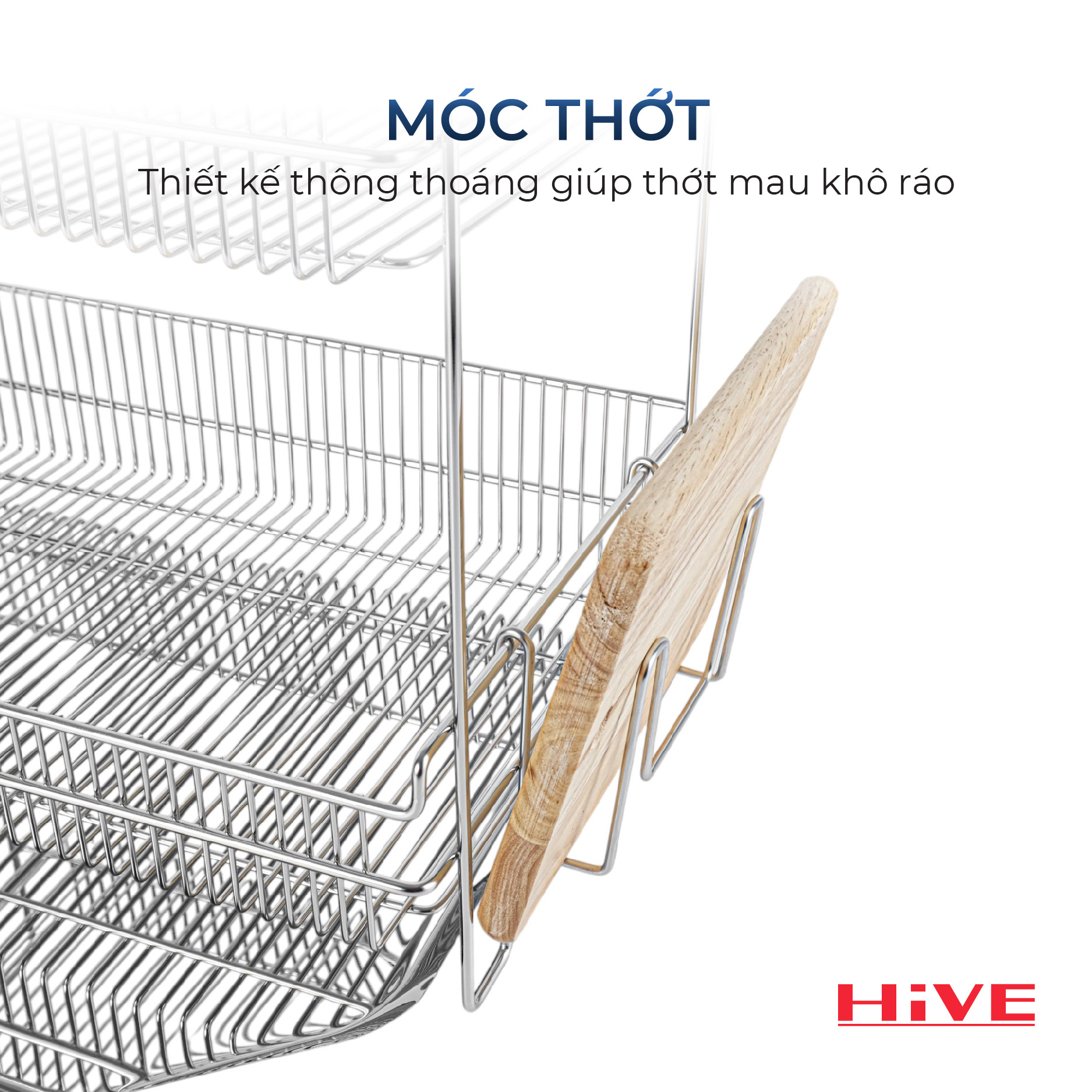 Kệ (giá) để chén bát HiVE KO 2 tầng inox 304