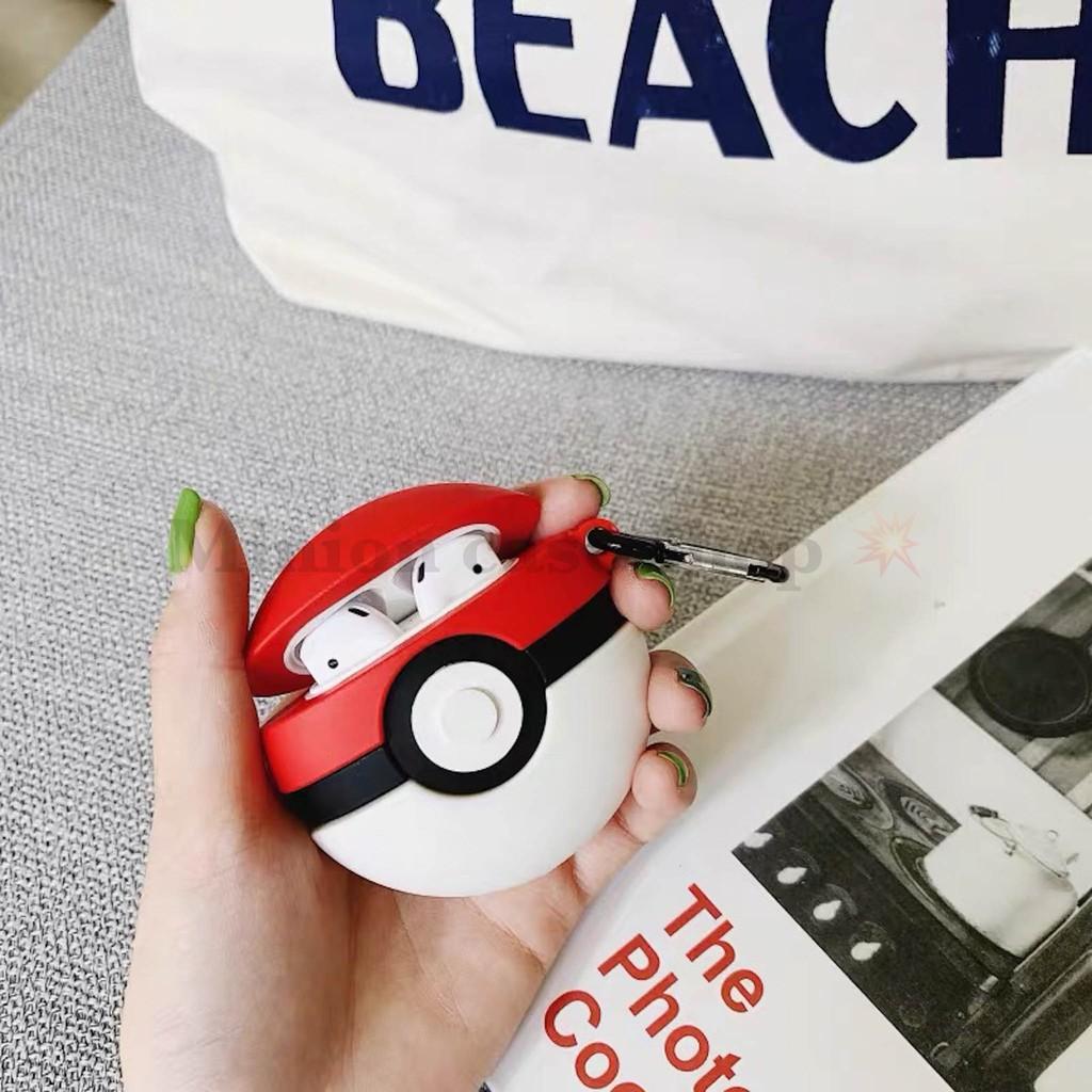 Bao Case Ốp dành cho airpod 1 và 2, tai nghe bluetooth i11,i12, i100, i200, i9s... pokemon ball hình đẹp cao cấp