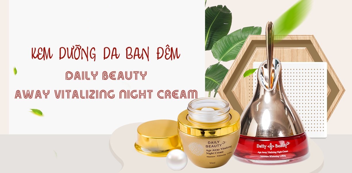 Combo 3 hộp Kem dưỡng da ban đêm Daily Beauty Age Away Vitalizing Night Cream Đánh Thức Thanh Xuân sản phẩm nhập khẩu chính ngạch Hàn Quốc