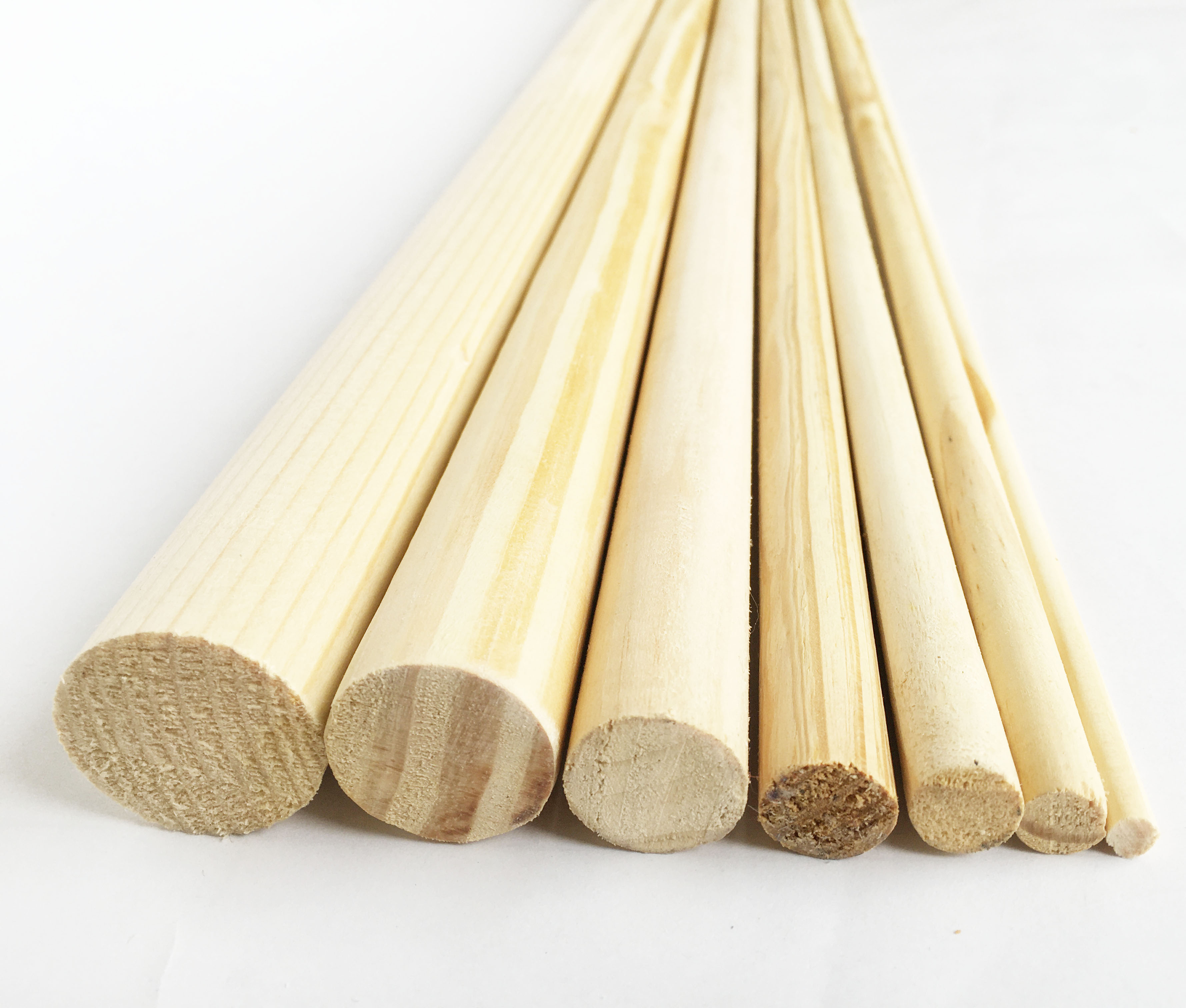 Combo 10 thanh gỗ tròn gỗ thông phi 0.6cm x 20-50-100cm dùng decor, treo mành, phụ kiện macrame