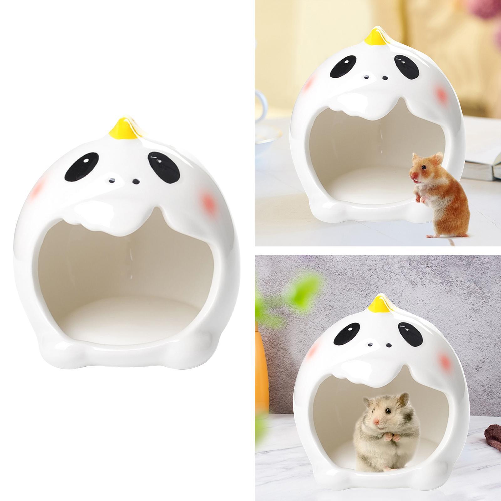 2PCS Ceramic Hamster Nest Small Animal House Cage Toys Pet Nesting Mini Hut